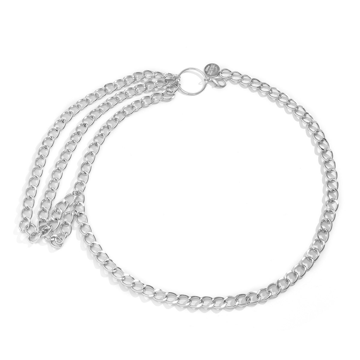 Multi-layered punk hip-hop waist necklace with tassels for women