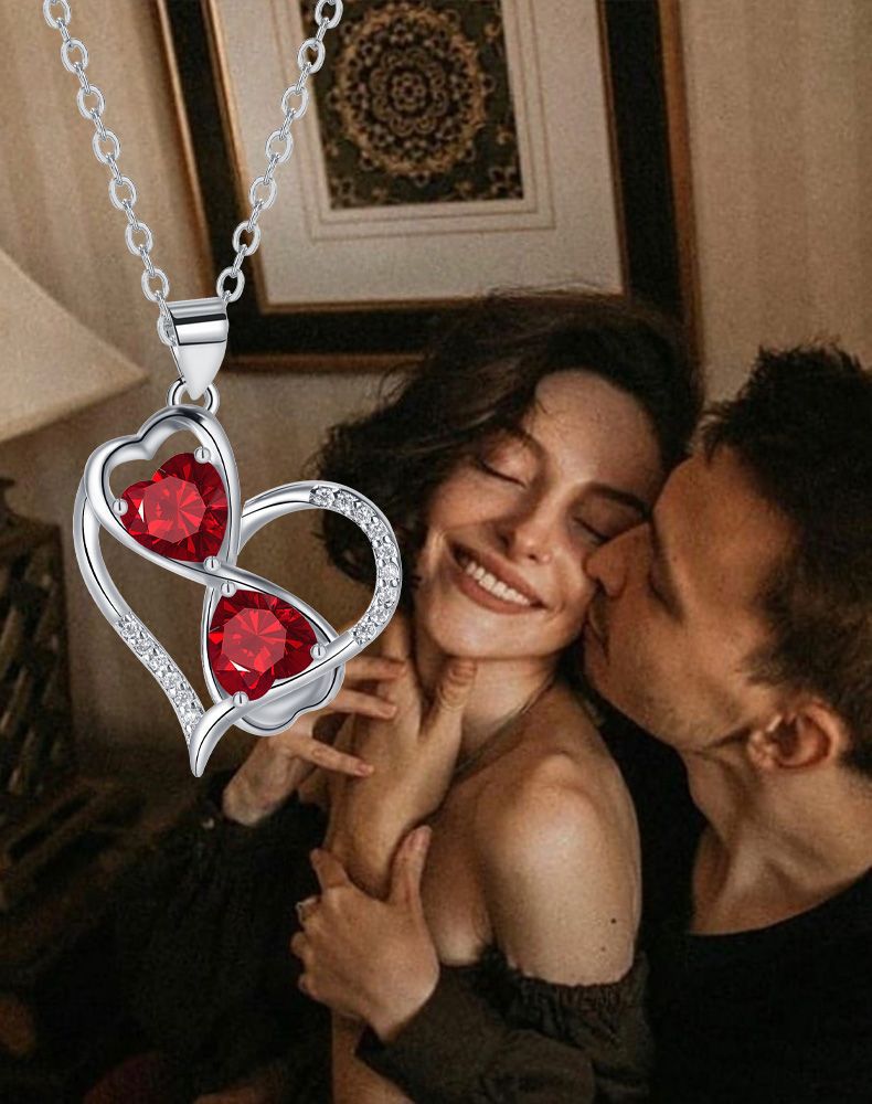 Modische Halskette mit Unendlichkeits-Herzanhänger