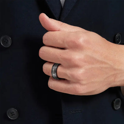 Minimalistischer Business-Herrenring aus Wolframstahl (Nischen-Design)
