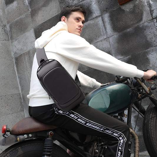 Herren-Sport-Crossbody-Umhängetasche mit USB-Ladeanschluss