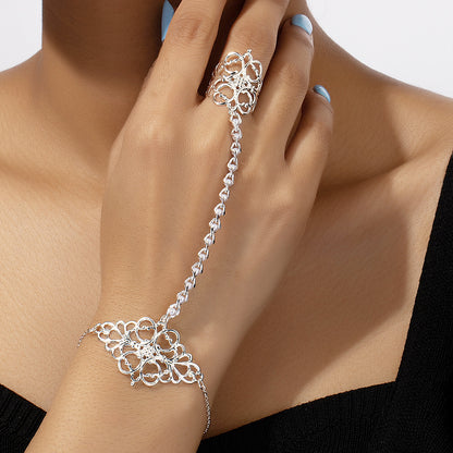 Minimalist, slightly luxurious bangle bracelet with window cutout and patterned design