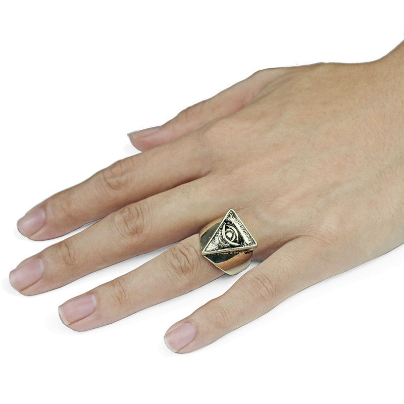 Gottesaugen-Ring für Herren, individueller Punk-Stil, verstellbarer Ring