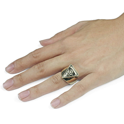 Gottesaugen-Ring für Herren, individueller Punk-Stil, verstellbarer Ring