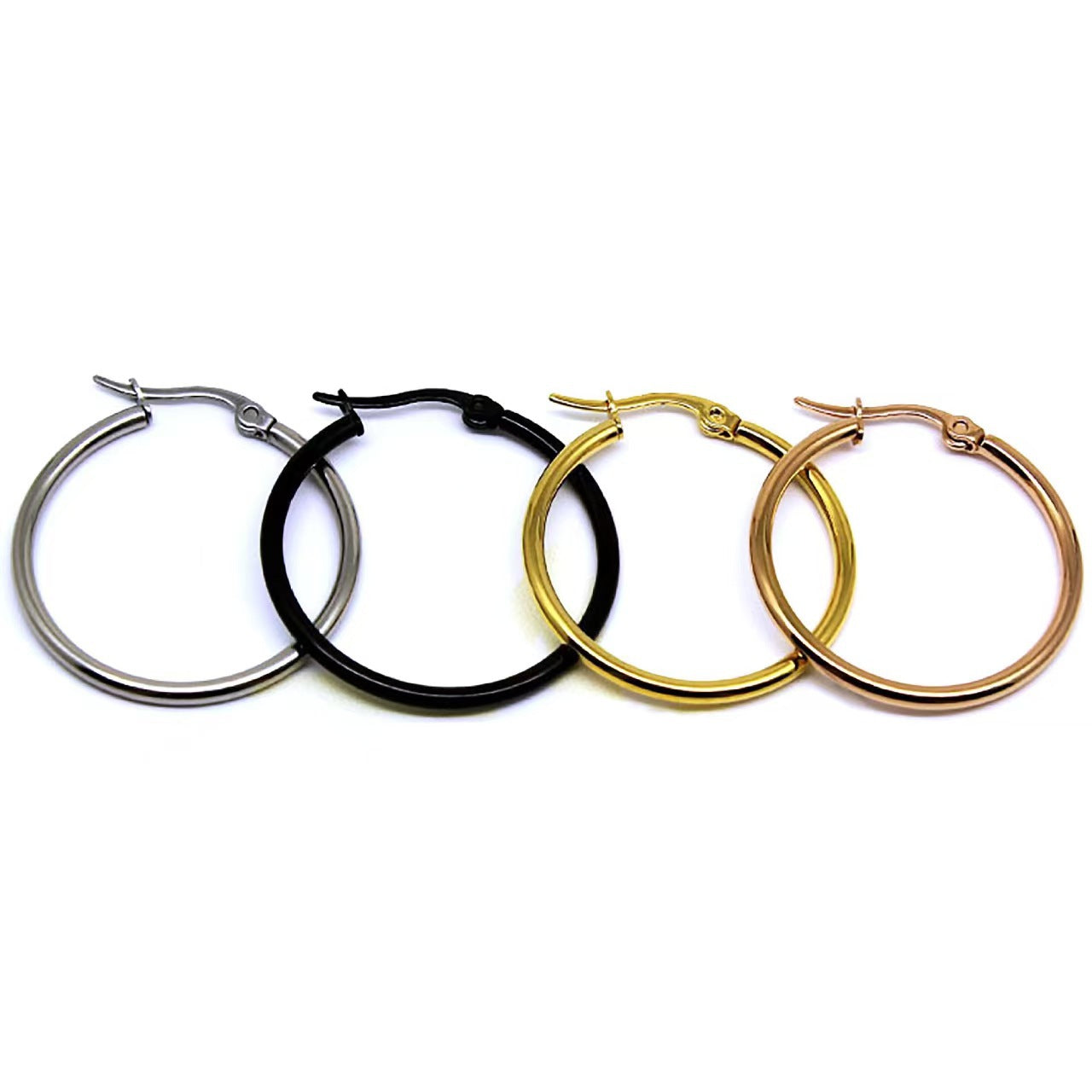 Große spiralförmige Creolen aus 316L Edelstahl