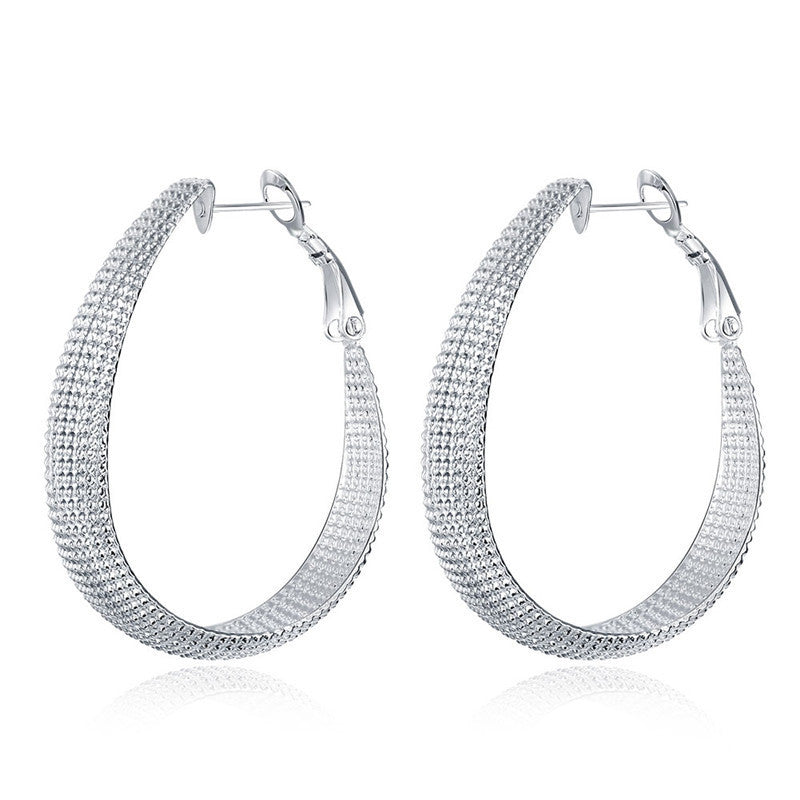 Fashionable, creative large hoop earrings with a matte finish.