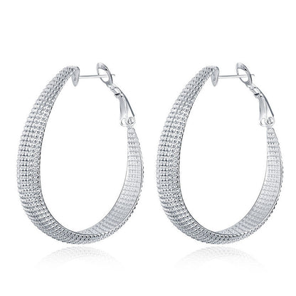 Fashionable, creative large hoop earrings with a matte finish.