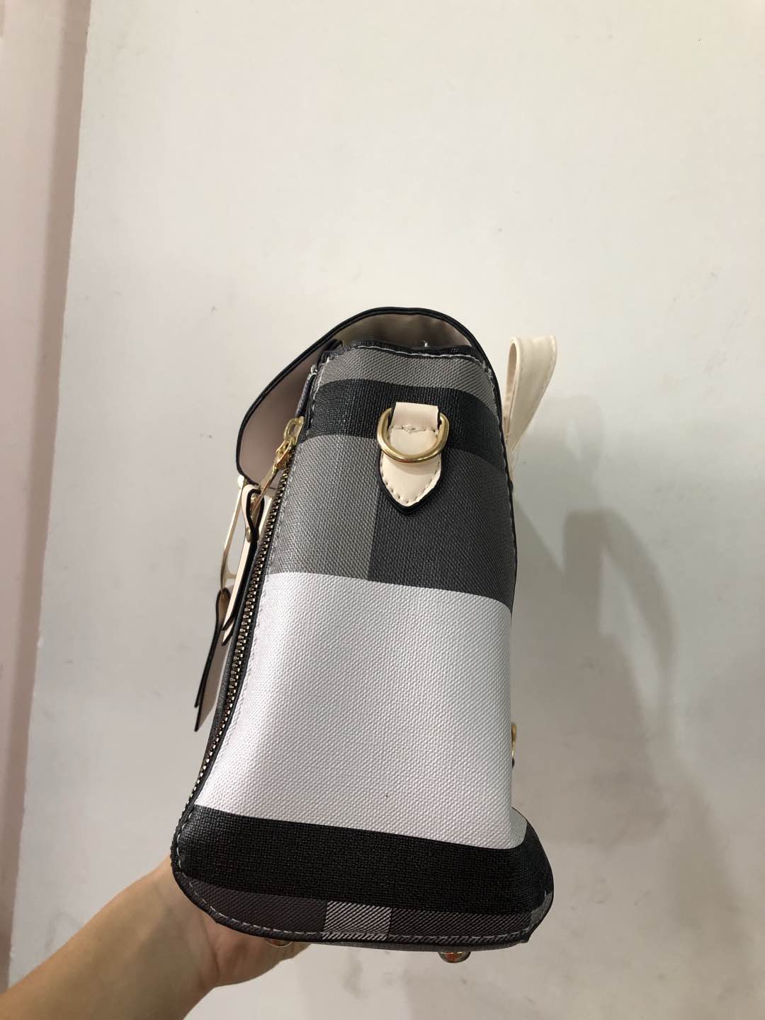 Damen-Rucksack mit Karomuster, Schul- und Reiserucksack für Mädchen