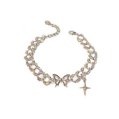Butterfly cross bracelet in a trendy design, elegant style