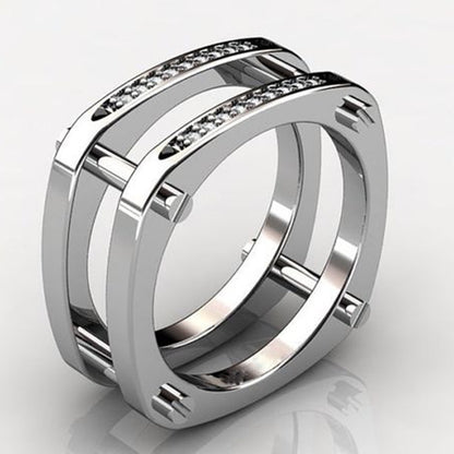 Two-tone gold ring in gold and mixed color design