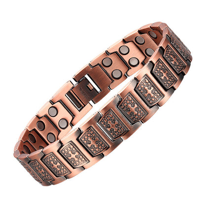 Kupferarmband mit Magnet und Kreuzmotiv