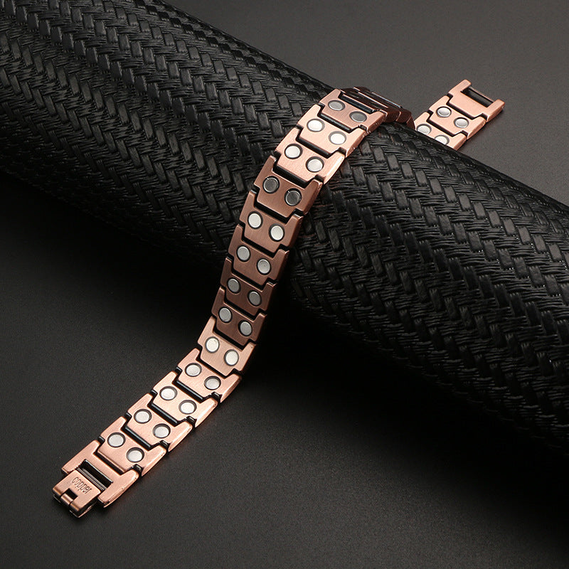 Kupferarmband mit Magnet und Kreuzmotiv