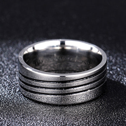 Triangular titanium ring for women and men, 8 mm stainless steel ring