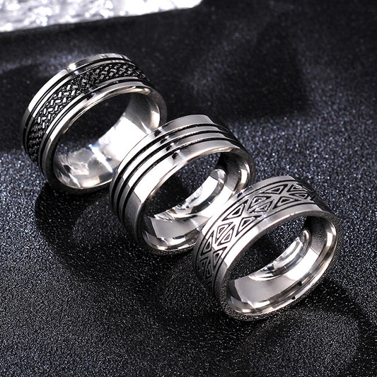 Dreieckiger Titanring für Damen und Herren, 8 mm Edelstahlring