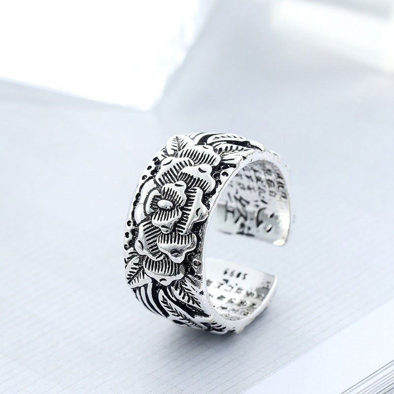 Adjustable dragon ring for men, retro hip-hop ring, open trend ring