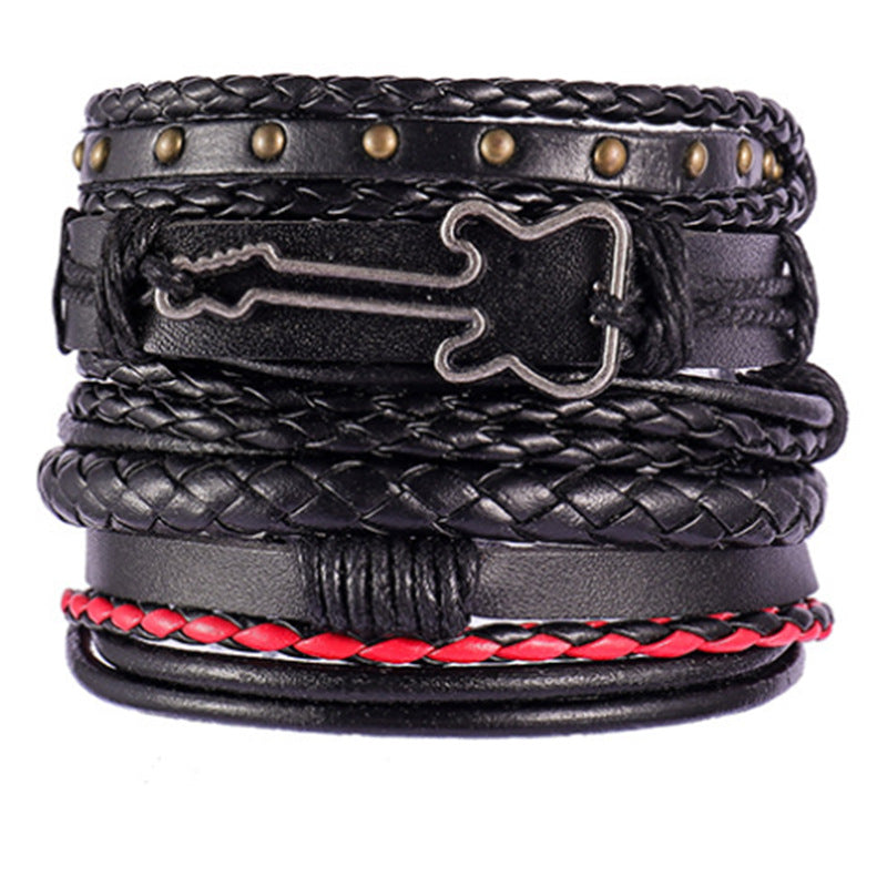 Mehrreihiges Herrenarmband aus Legierung im europäischen und amerikanischen Stil