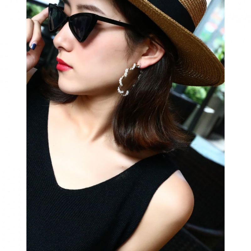 Metall-Perlenohrringe