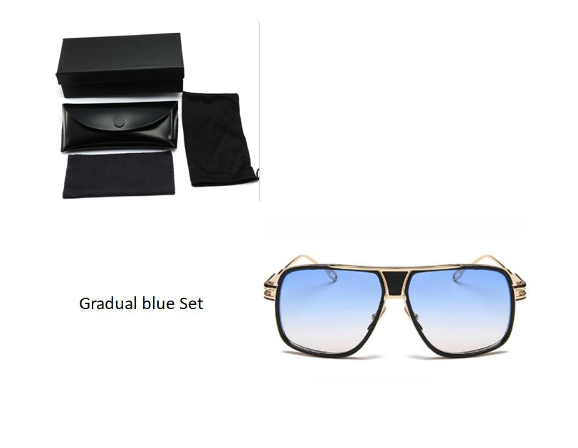 Herren Designer Sonnenbrille Eckig Polarisiert Statement