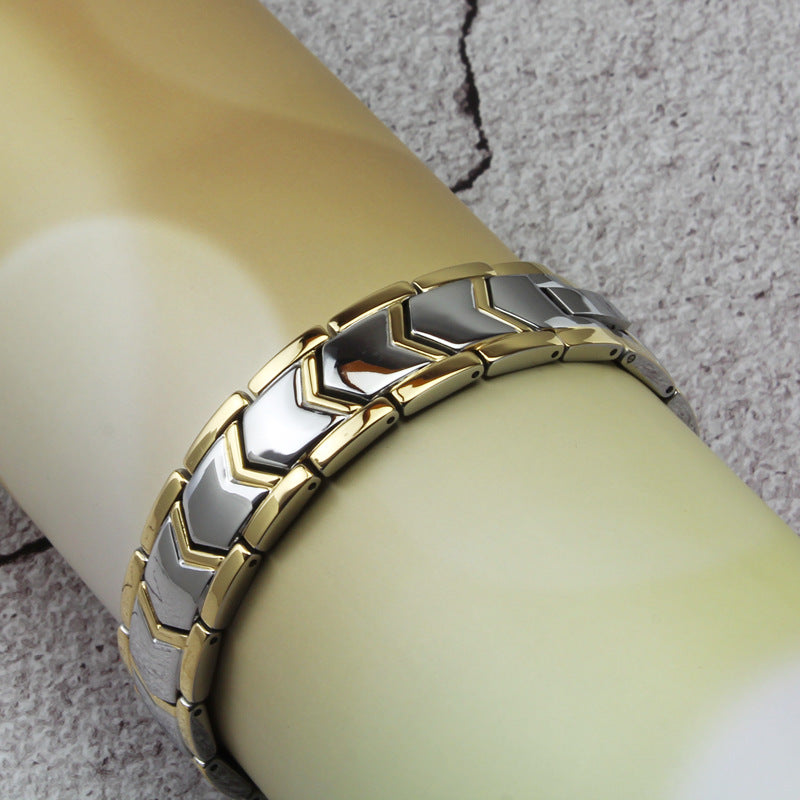 Goldfarbenes zweireihiges Magnetarmband