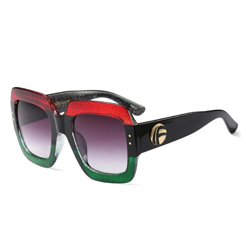 Bunte Glitzer Sonnenbrille Retro Statement