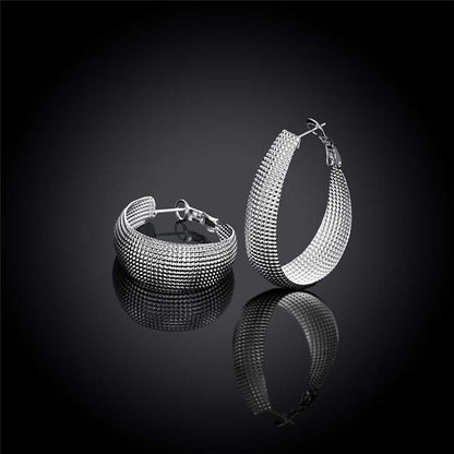 Fashionable, creative large hoop earrings with a matte finish.