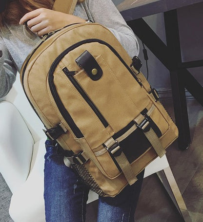 Large men's canvas backpack for work, sports, travel and hiking