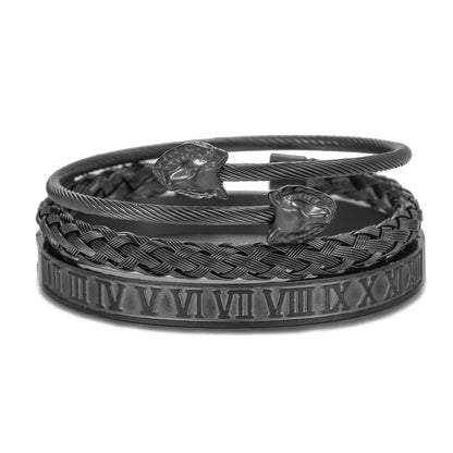 Punk bracelet made of titanium steel in Roman style, creative design