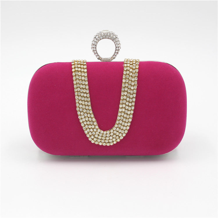 Velvet evening bag with gemstones, elegant clutch for women, bridal and evening bag