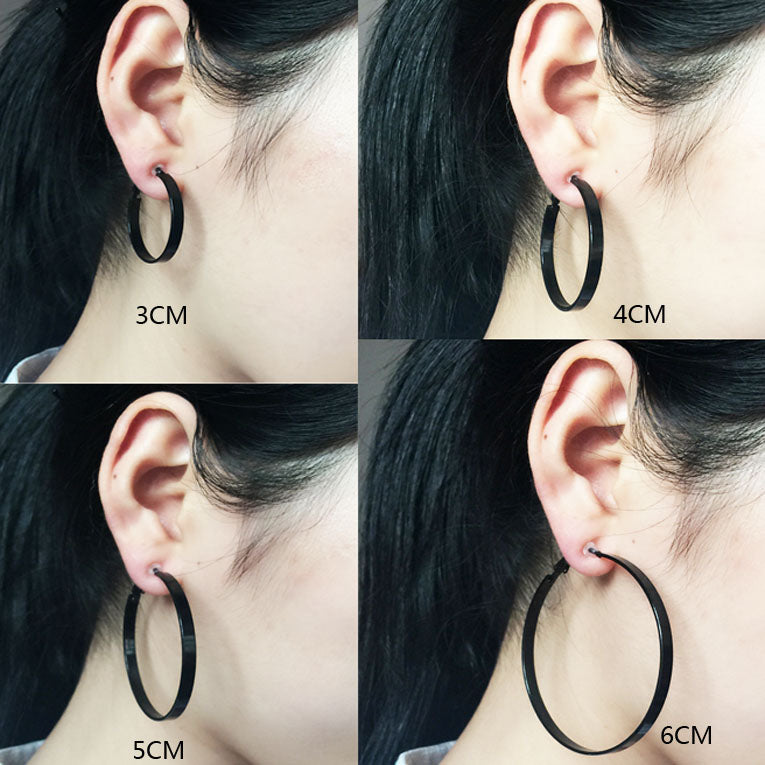 Large women's hoop earrings in European and American style
