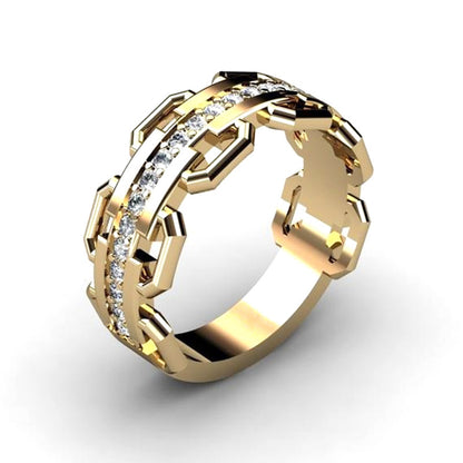Two-tone gold ring in gold and mixed color design
