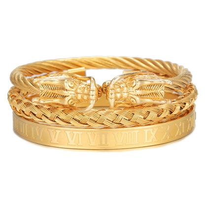 Punk bracelet made of titanium steel in Roman style, creative design