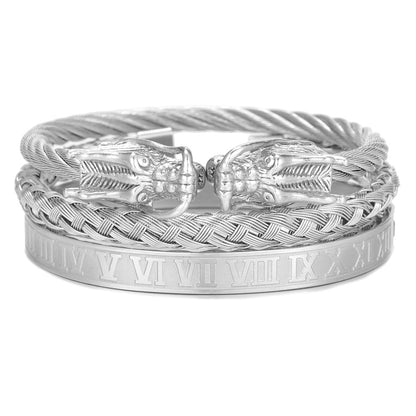 Punk bracelet made of titanium steel in Roman style, creative design