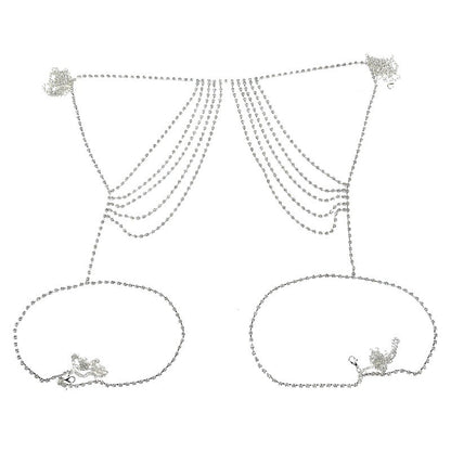 Multi-layered rhinestone waist necklace in European and American style, fashionable jewelry