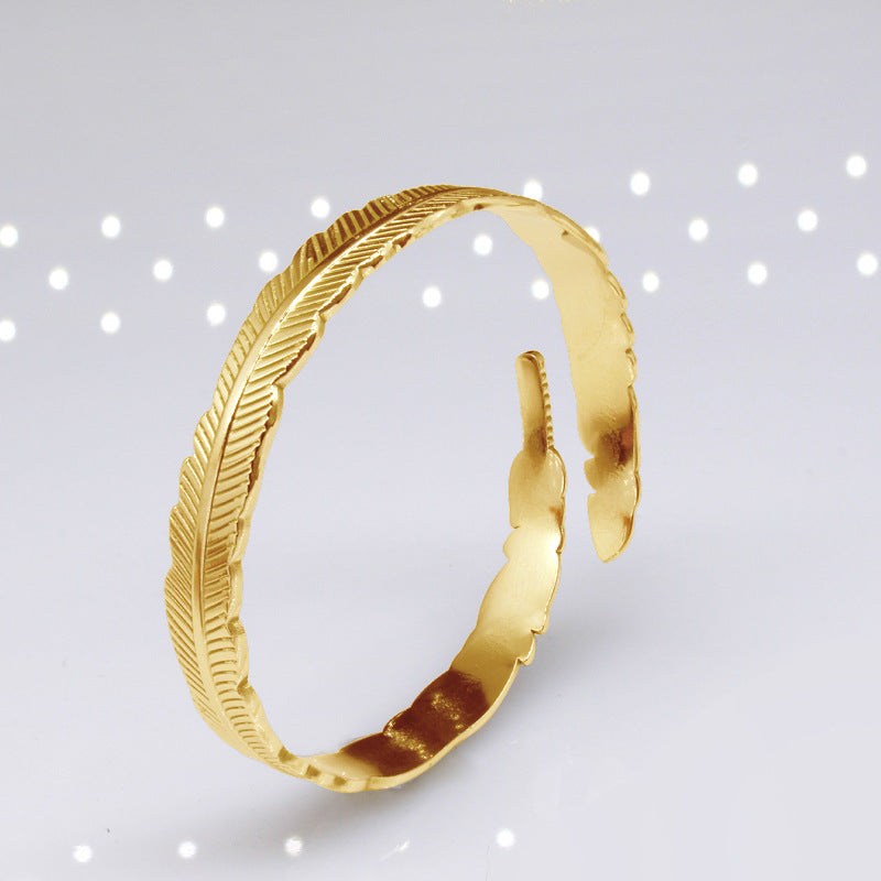 Verstellbares Federarmband Edelstahl Titanstahl Damen Statement