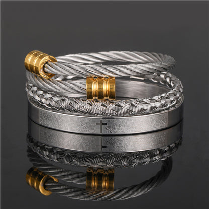 Punk bracelet made of titanium steel in Roman style, creative design