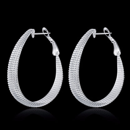 Fashionable, creative large hoop earrings with a matte finish.