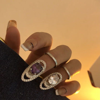 Fingertip-Nagelring mit Schmuckstein