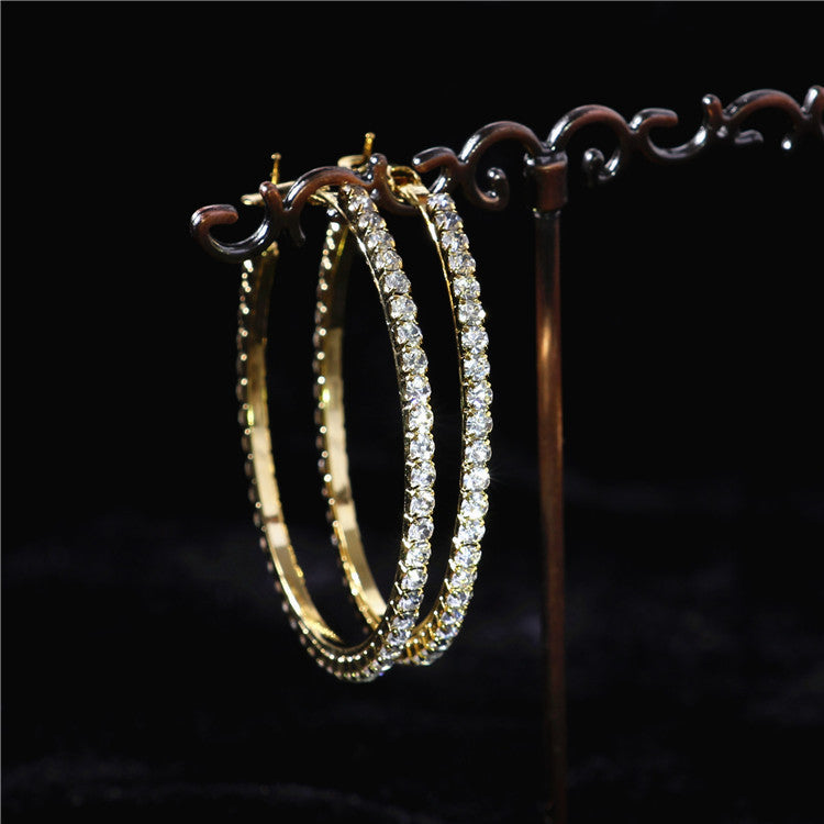 Auffällige Oversize-Kristallohrringe für Damen (Paar)