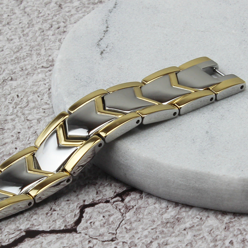 Goldfarbenes zweireihiges Magnetarmband