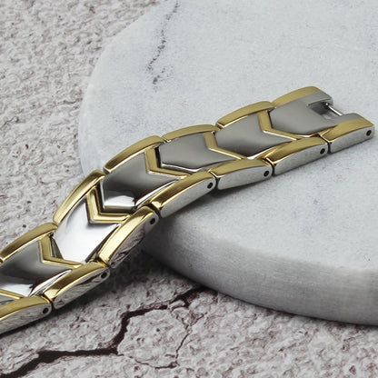 Goldfarbenes zweireihiges Magnetarmband