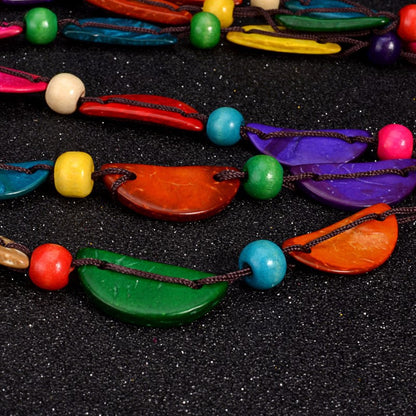 Mehrlagige Kokosnuss-Schalen-Halskette