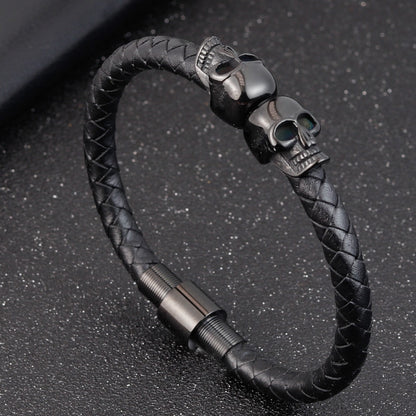 Schlichtes geflochtenes Herren-Lederarmband