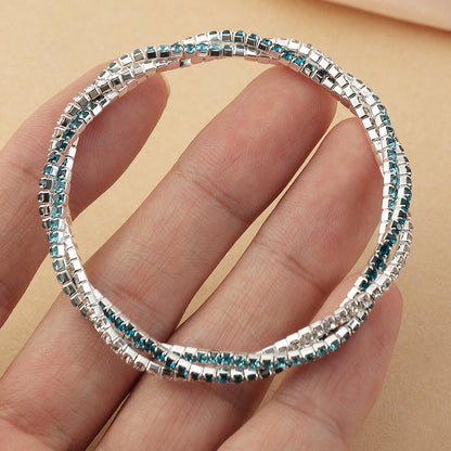 Dreireihiges Strass-Armband mit Kreuzmotiv für Mädchen