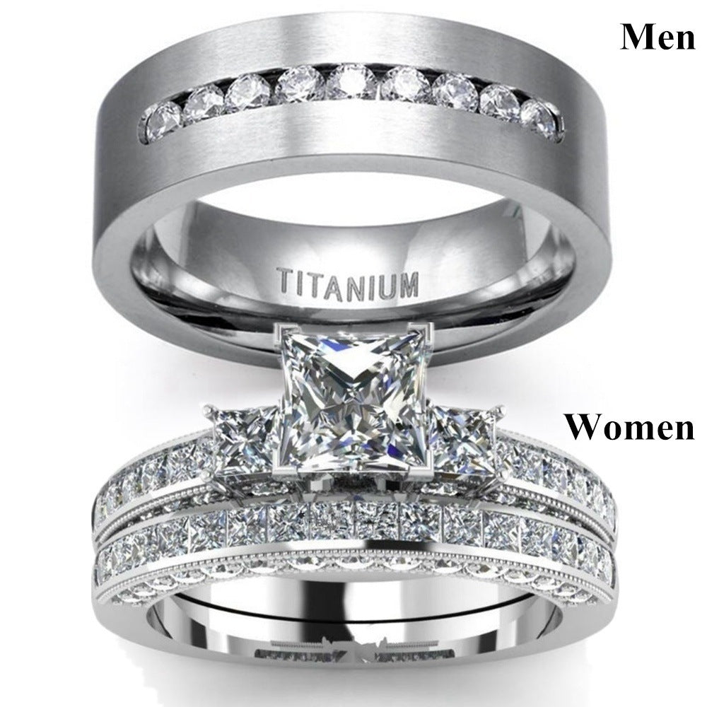 Kristall-Diamantring im europäischen und amerikanischen Trendstil, Damen- und Partnerring, modischer Paarschmuck