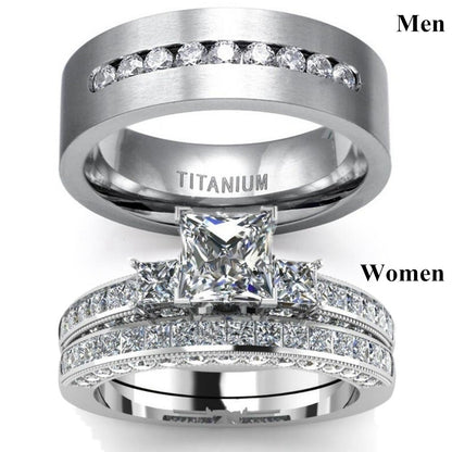 Kristall-Diamantring im europäischen und amerikanischen Trendstil, Damen- und Partnerring, modischer Paarschmuck