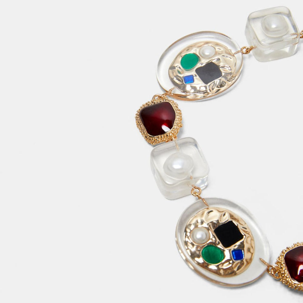 Halskette mit transparenter Stein-Kette