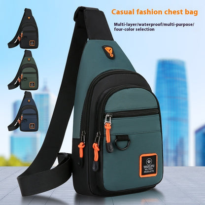 Men's business chest bag, multi-layered single-shoulder crossbody bag