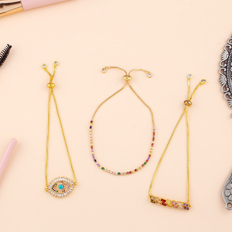 Zirkonarmband mit farbigen Kristallen