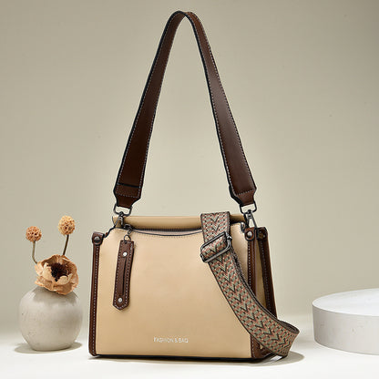 Modische Damen-Crossbody- und Schultertasche im Western-Stil, kleine quadratische Bucket-Bag