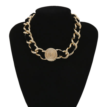 Single-layer geometric wrap chain necklace