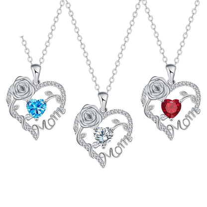 Elegante Halskette mit herzförmigem Rosen-Anhänger